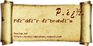 Pödör Ábrahám névjegykártya